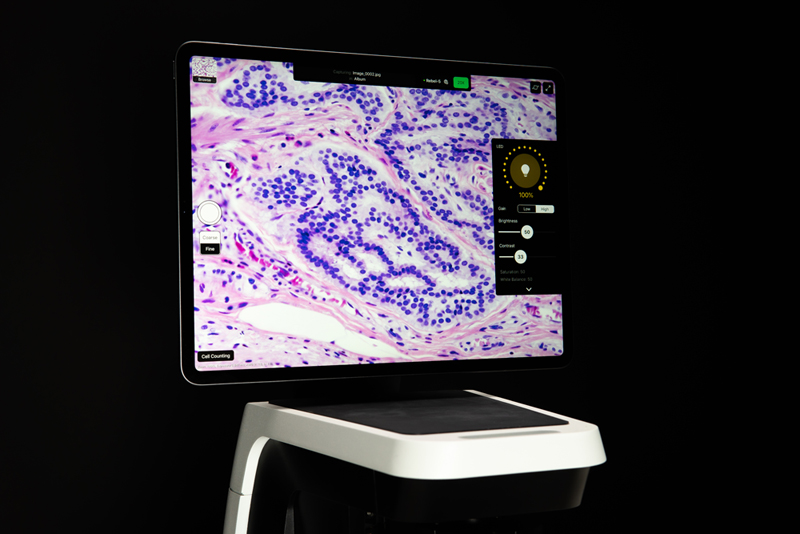 顕微鏡付属のタッチスクリーン