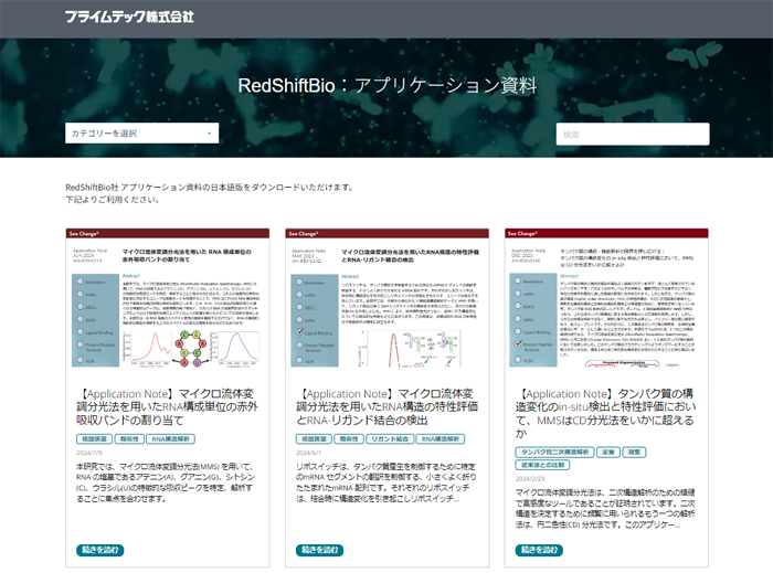 RedShiftアプリケーション資料日本語版一覧ページトップ画像