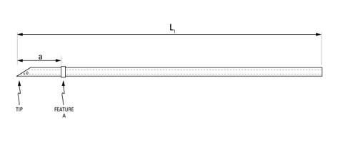 先端部にビーズが1つ付いたシンプルなタイプ [先端部形状：ベベルド、ビーズｘ計1 (先端部：ｘ1)]