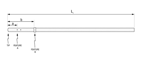 先端部にビーズが1つとパーフュージョンホールが2つ開いたタイプ [先端部形状：ラウンド、ビーズｘ計1 (先端部：ｘ1)]