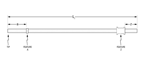 先端部にビーズが1つと、終端部にスプールカラーが1つ付いたタイプ [先端部形状：スクエア、ビーズｘ計1 (先端部：ｘ1)]
