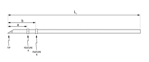 先端部にビーズが2つ付いたタイプ [先端部形状：ベベルド、ビーズｘ計2 (先端部：ｘ2)]