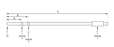 先端部にビーズが2つと終端部にスリーブが1つ付いたタイプ [先端部形状：ラウンド、ビーズｘ計2 (先端側：x2)]