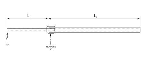 2種類の太さのチューブが接続されたタイプ [先端部形状：スクエア、ビーズｘ計1(接続部：ｘ1)]