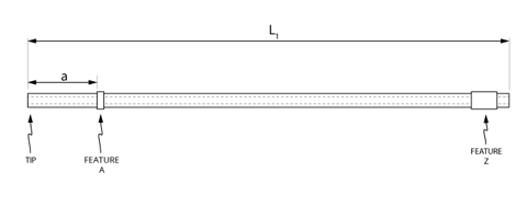 先端部にビーズが1つと終端部にスリーブが1つ付いたタイプ [先端部形状：スクエア、ビーズｘ計1 (先端側：x1)]